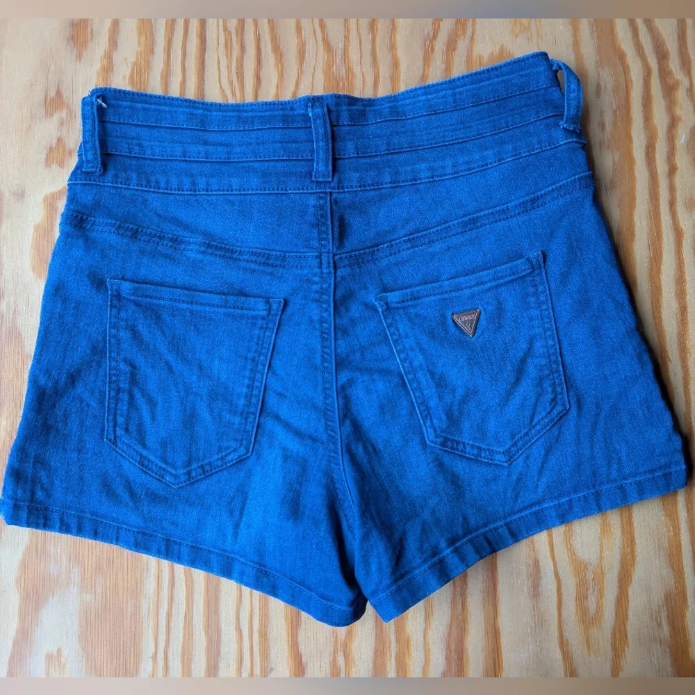 Guess High Waist Button Fly Stretch Denim Shorts Medium Blue Size 27 - Picture 3 of 6